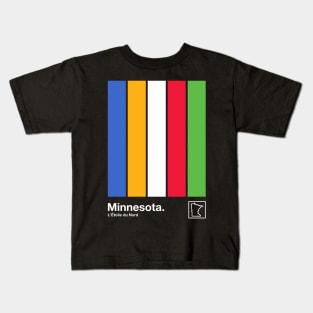 Minnesota State Flag  // Original Minimalist Artwork Poster Design Kids T-Shirt